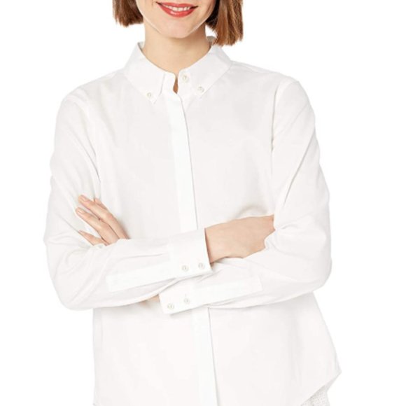 Women's button up Pearl collar shirt